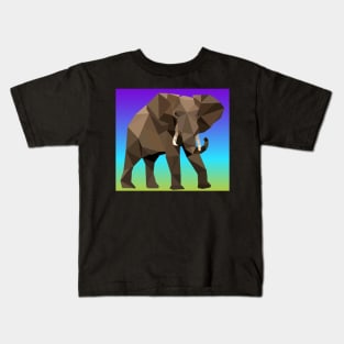 Blue Geo Elephant Kids T-Shirt